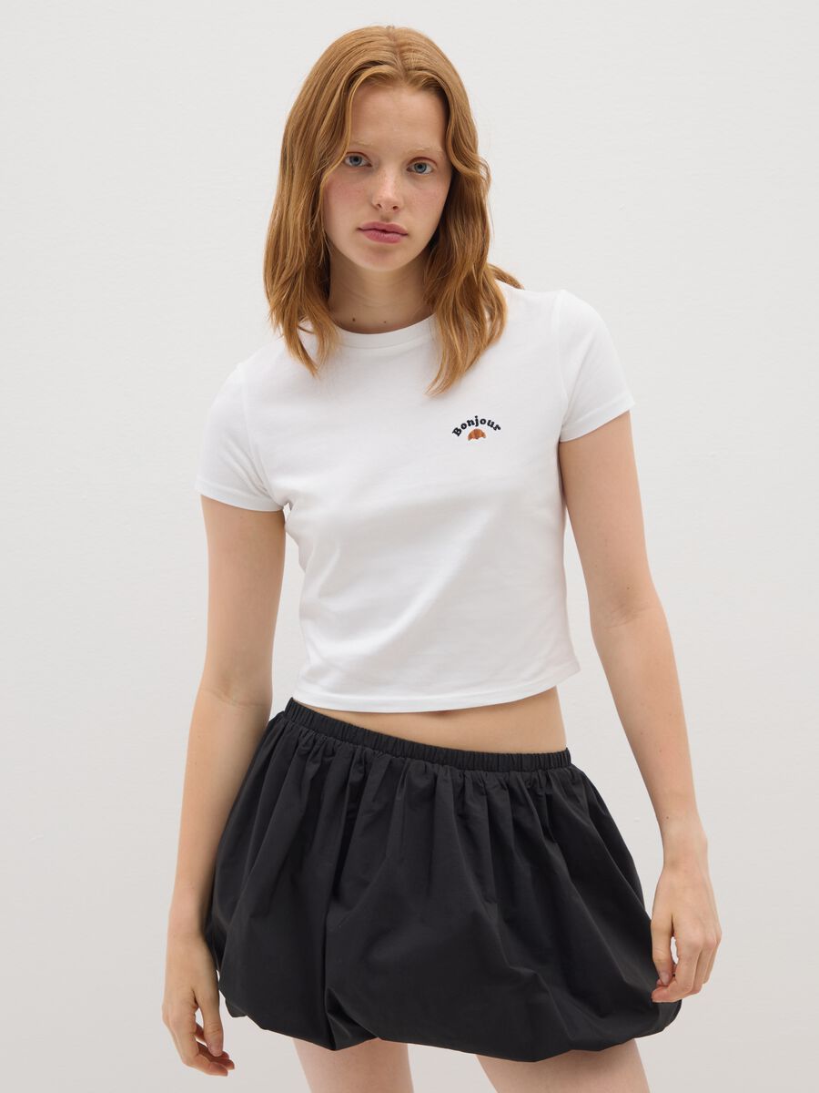 Women's pure cotton white t-shirt with print_0