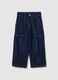 Girls' baggy blue pure cotton jeans_3