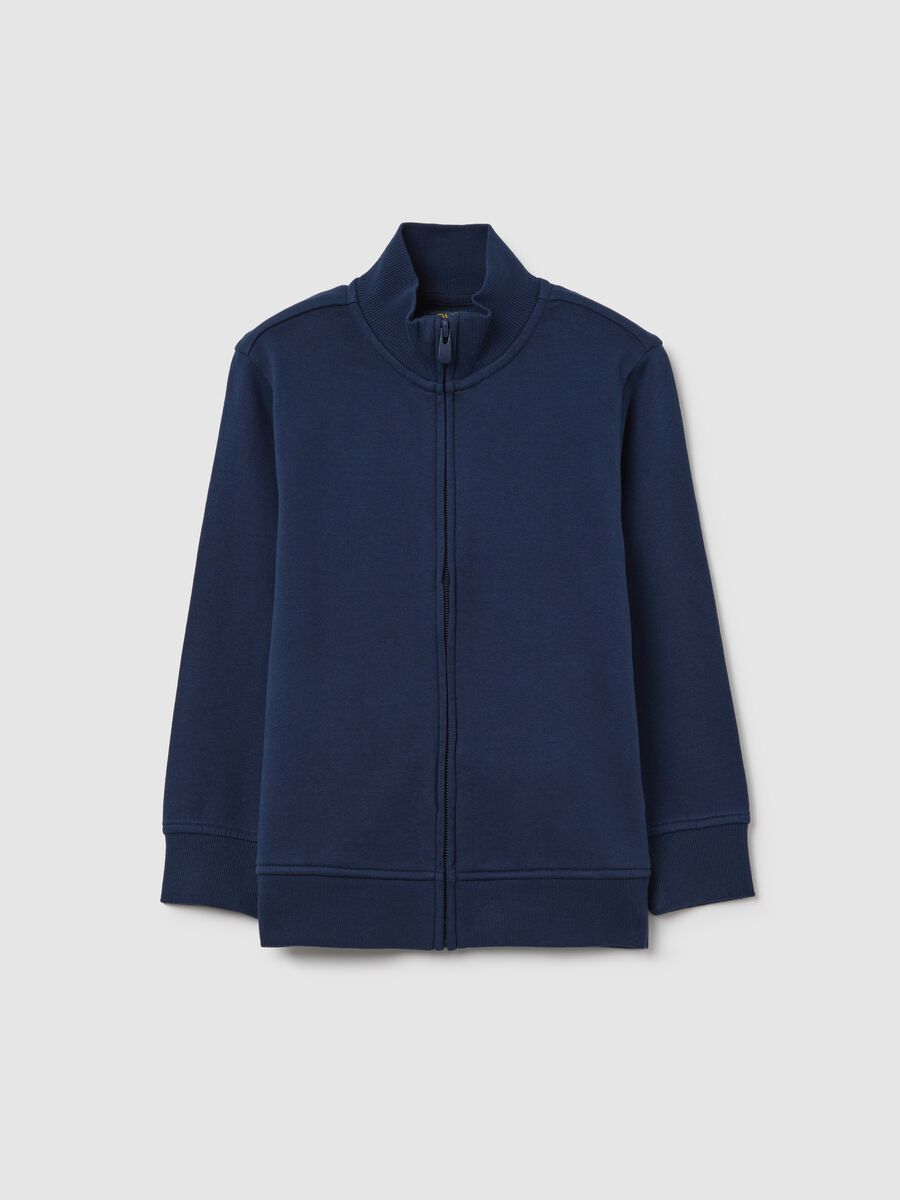Full-zip sweatshirt in solid colour French terry_0