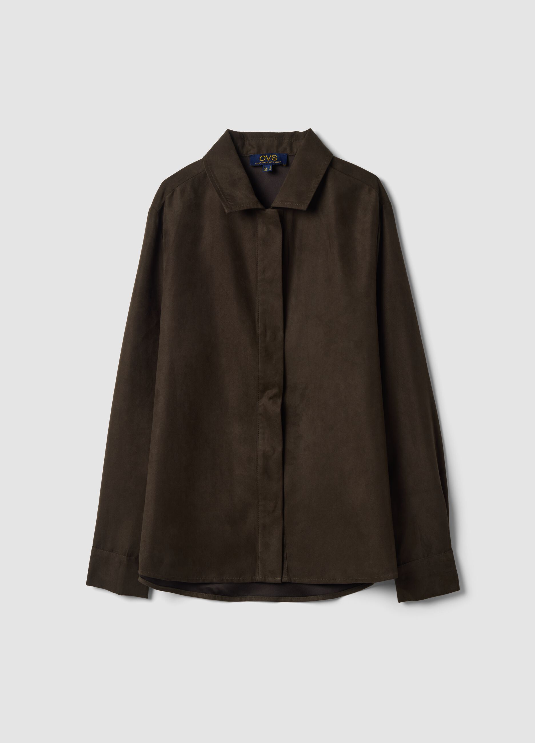 Camicia marrone regular fit con collo classico