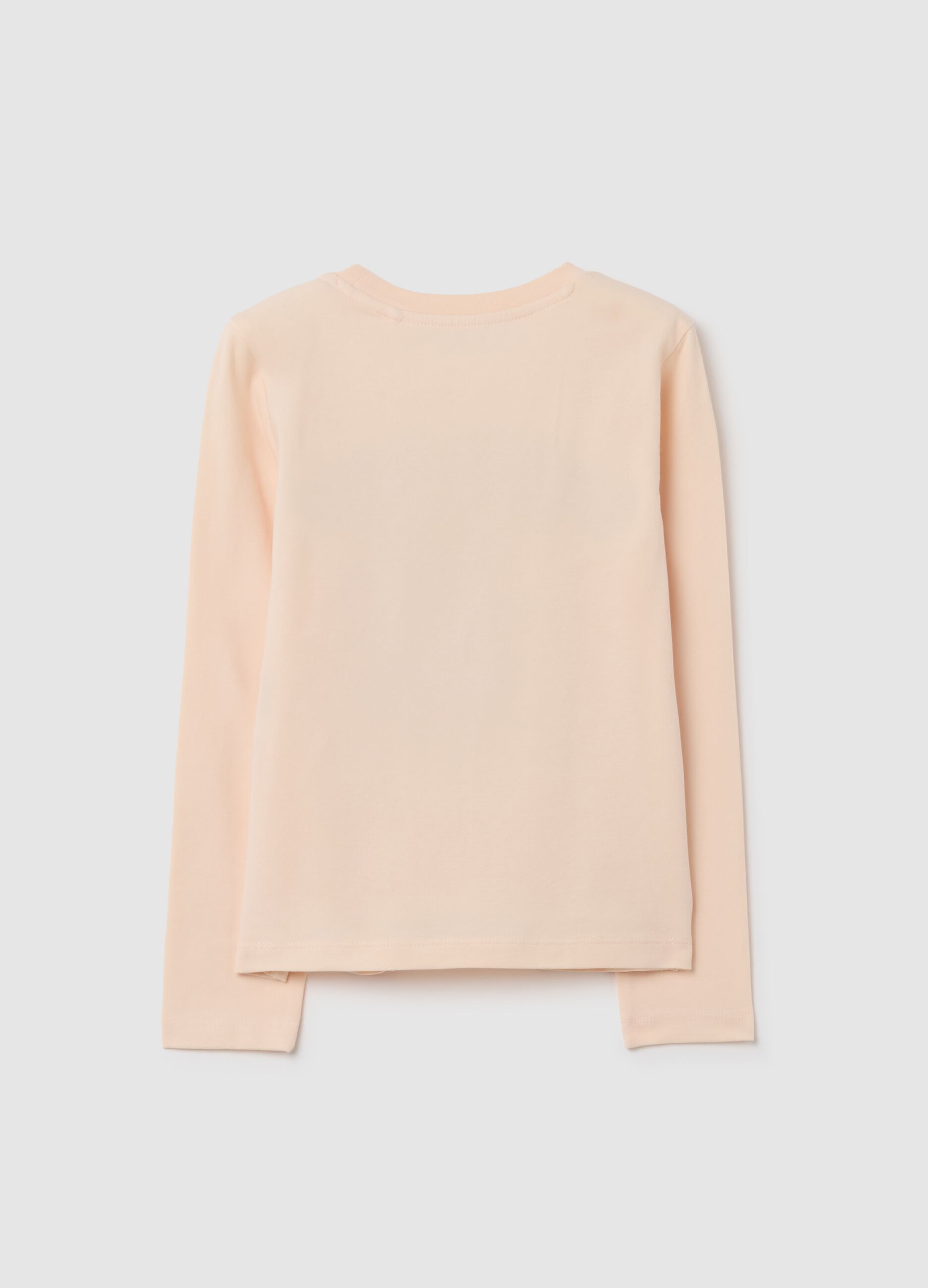 Maglia da bambina in cotone beige regular fit