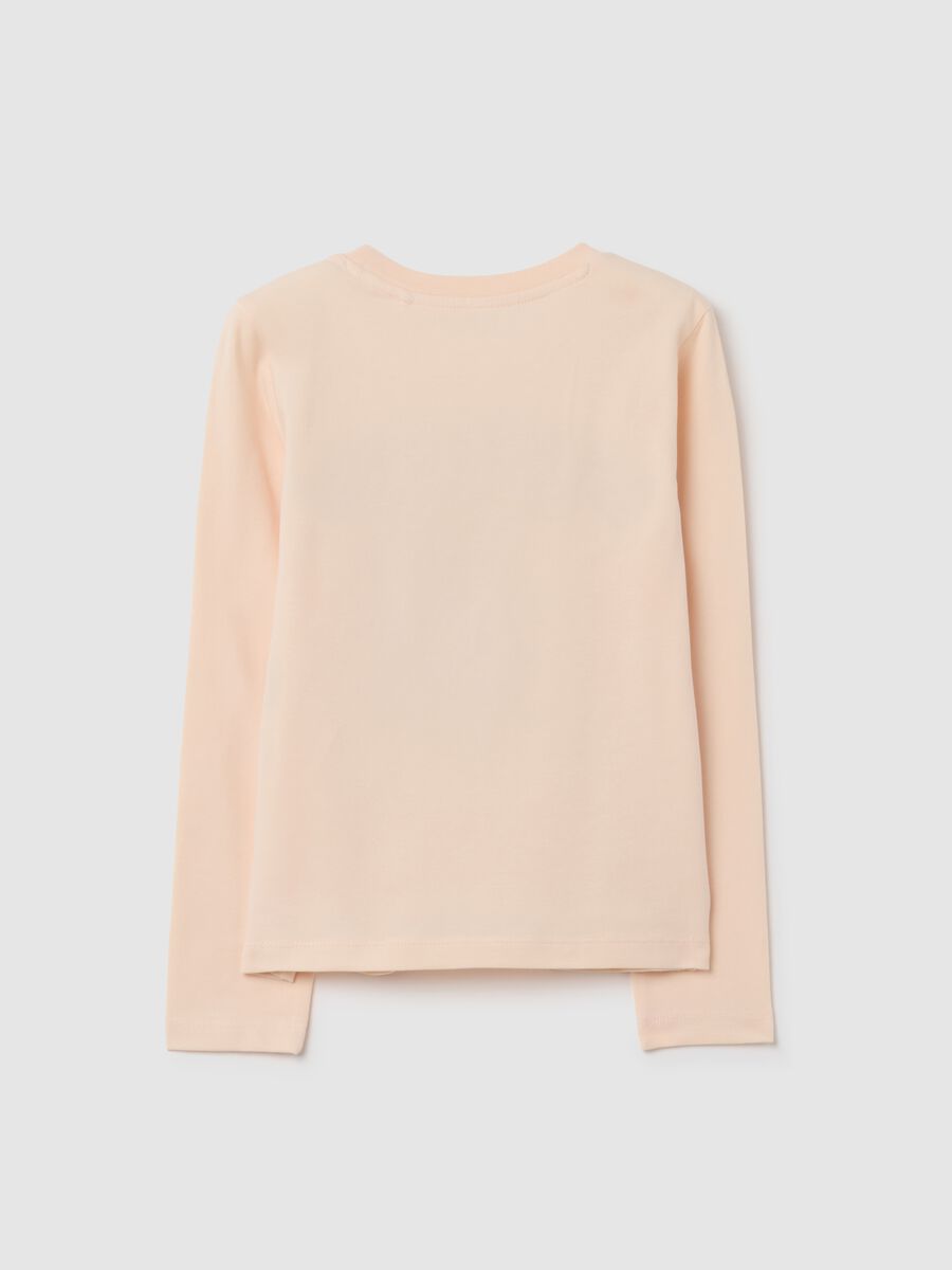 Maglia da bambina in cotone beige regular fit_1