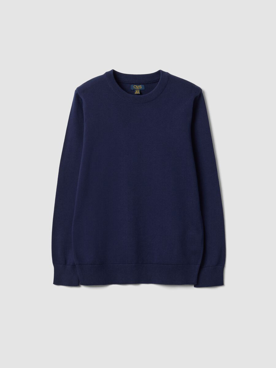 Blue long-sleeve pure cotton regular-fit top for boys_3