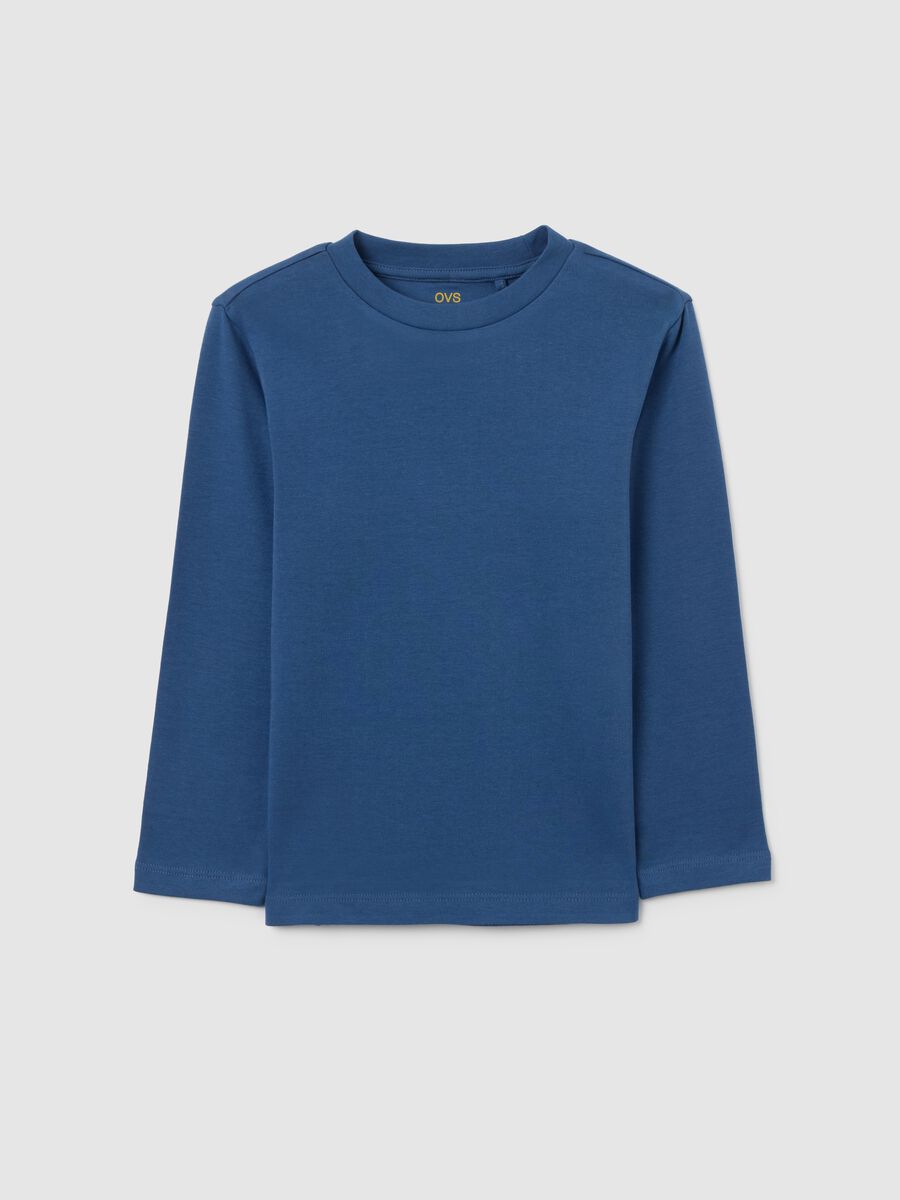 Kids' blue long-sleeve shirt in pure cotton regular fit_0