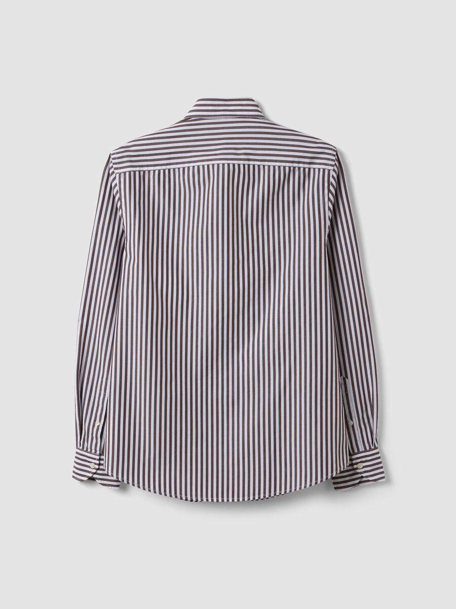 Camicia bianca in popeline di puro cotone a righe regular fit_6