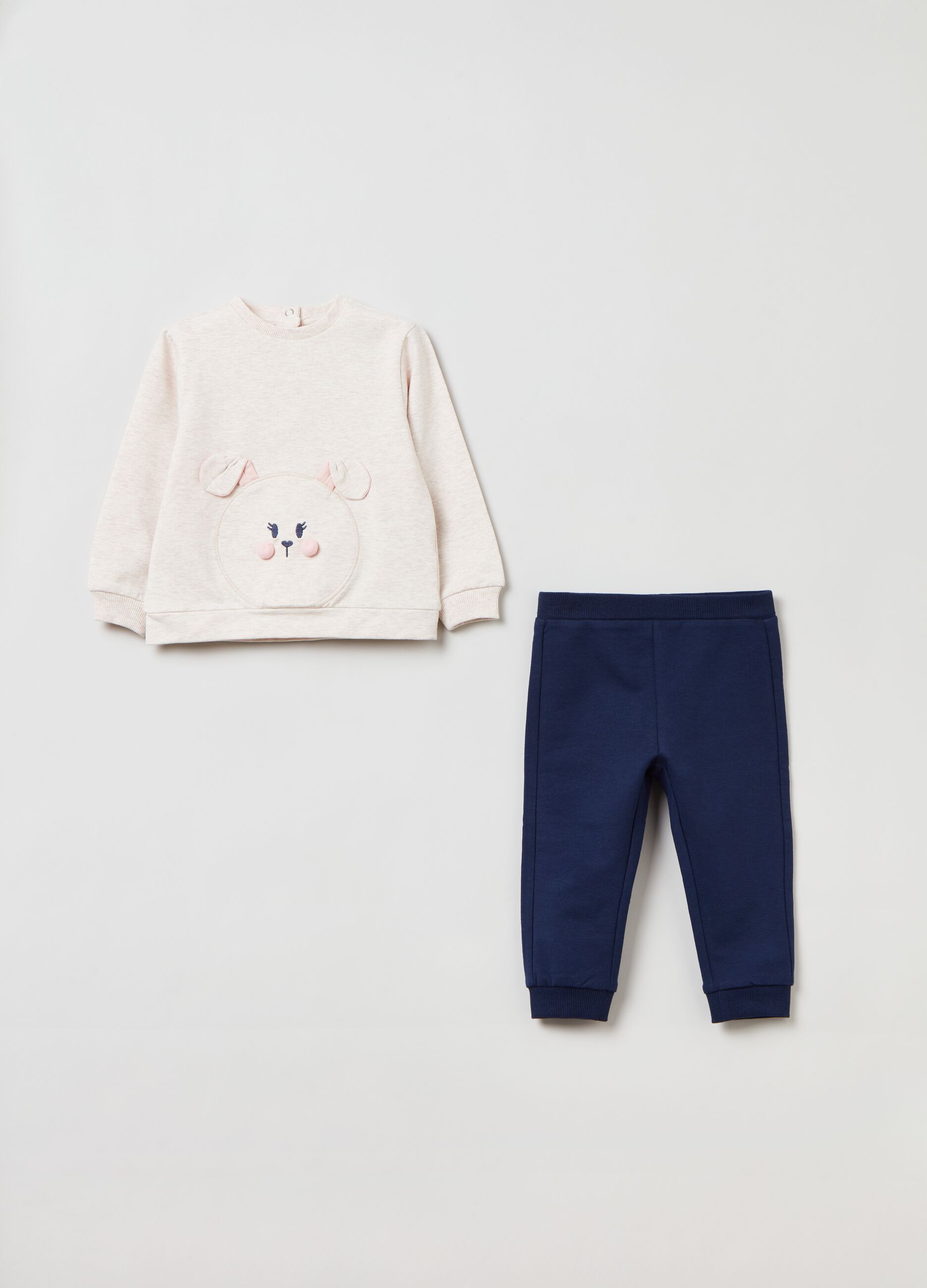 Jogging set in felpa con patch coniglietto_0