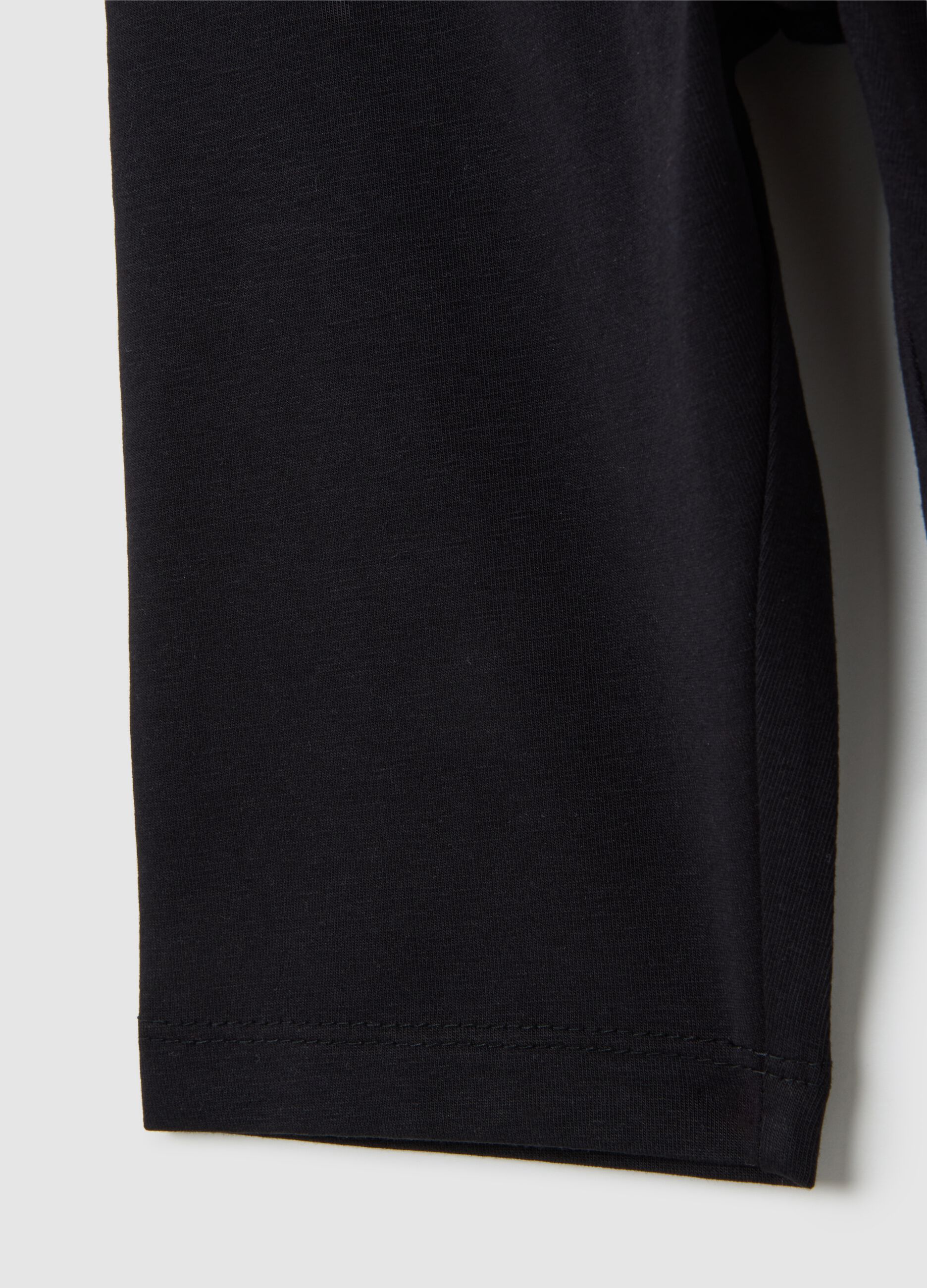 Pantaloncini da bambina in misto cotone nero skinny fit