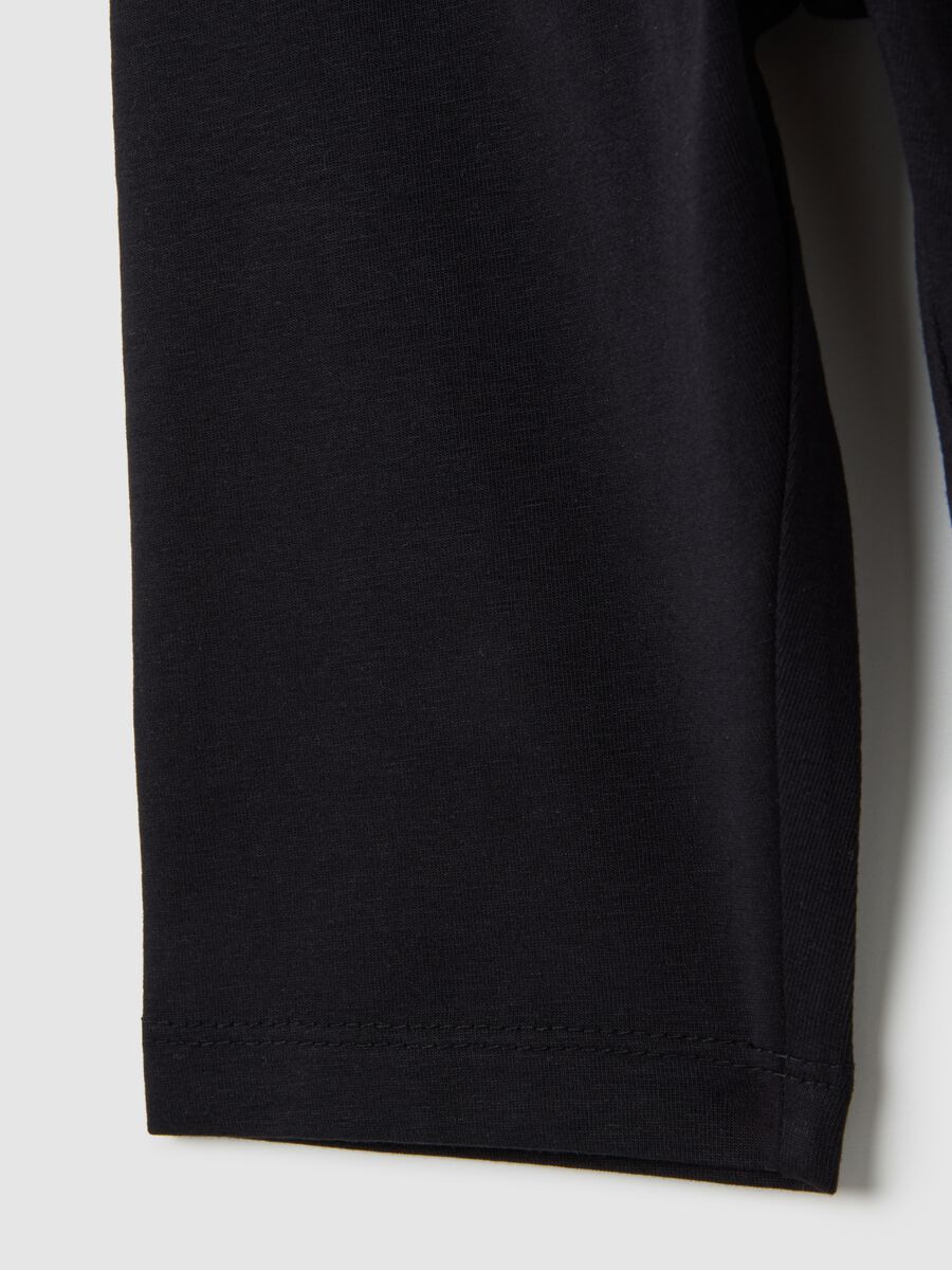 Girls' Black Skinny Fit Cotton Blend Shorts_3