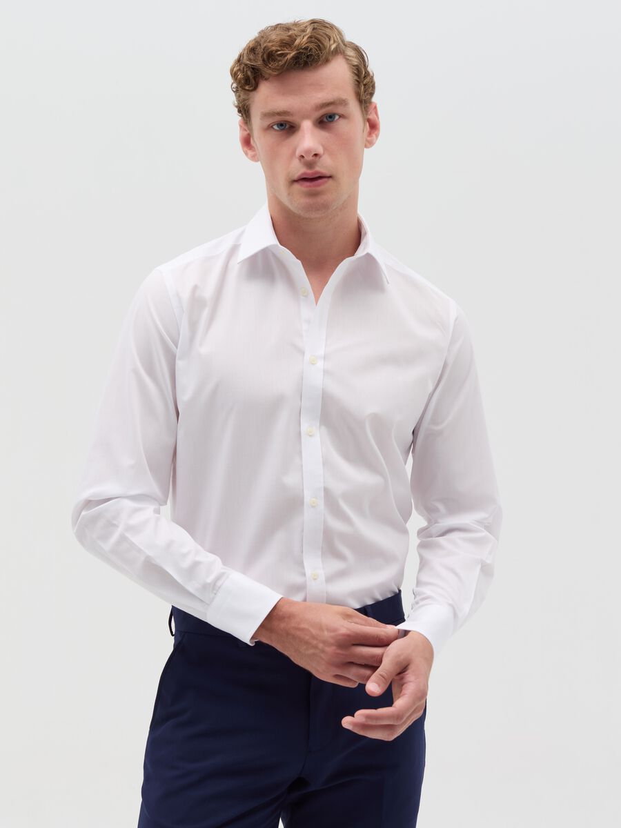Camicia slim fit colletto alla francese_0