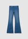 Girls' Blue Flare Cotton Blend Jeggings_0