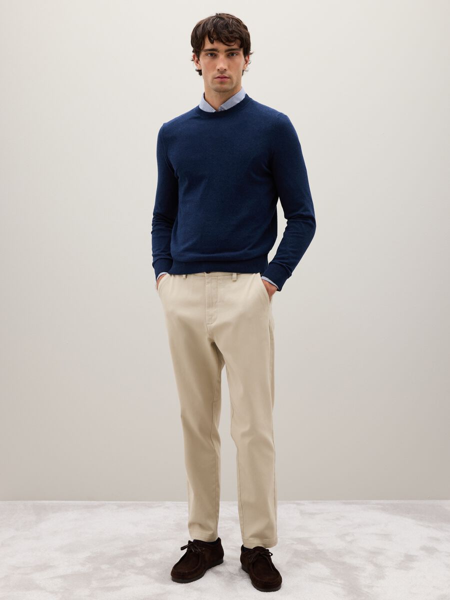 Blue jumper in cotton and polyamide blend_2