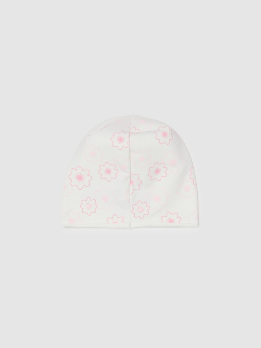 Multicolour stretch cotton girl's hat with print_1