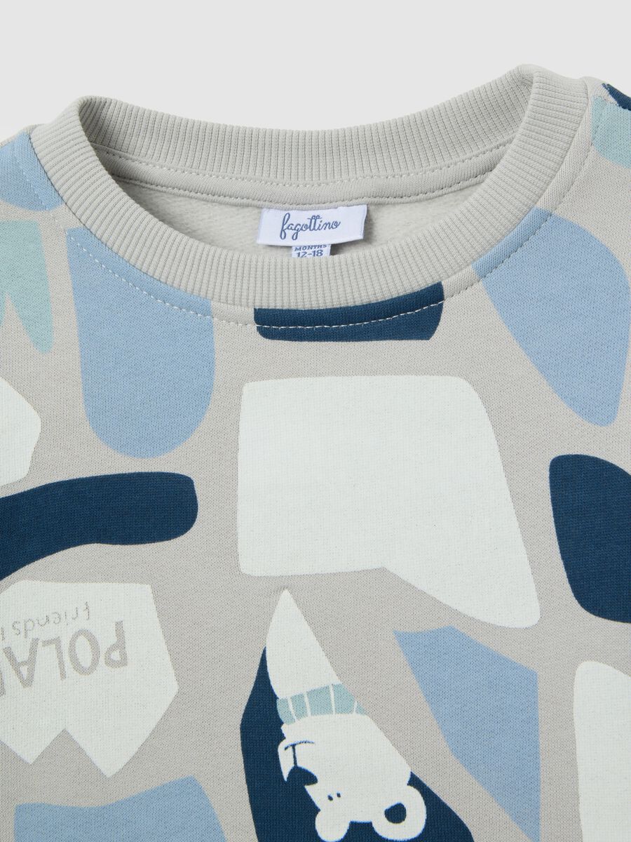 Multicolour children's sweatshirt with prints in pure cotton regular fit_2