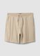 Beige cotton-blend regular-fit shorts with drawstring_4