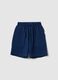 Children's blue cotton blend regular fit shorts_0