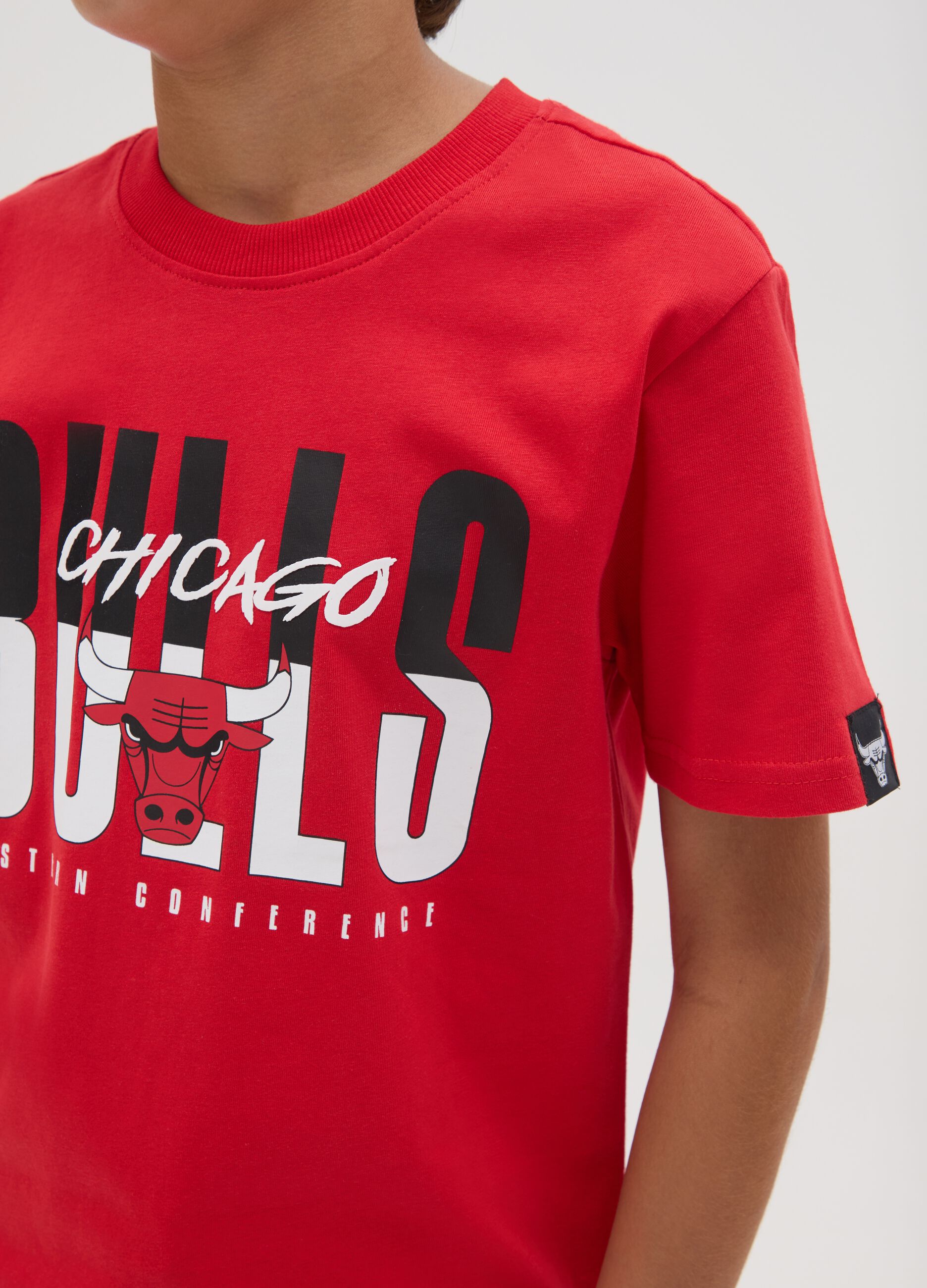 T-shirt da ragazzo in puro cotone rosso regular fit
