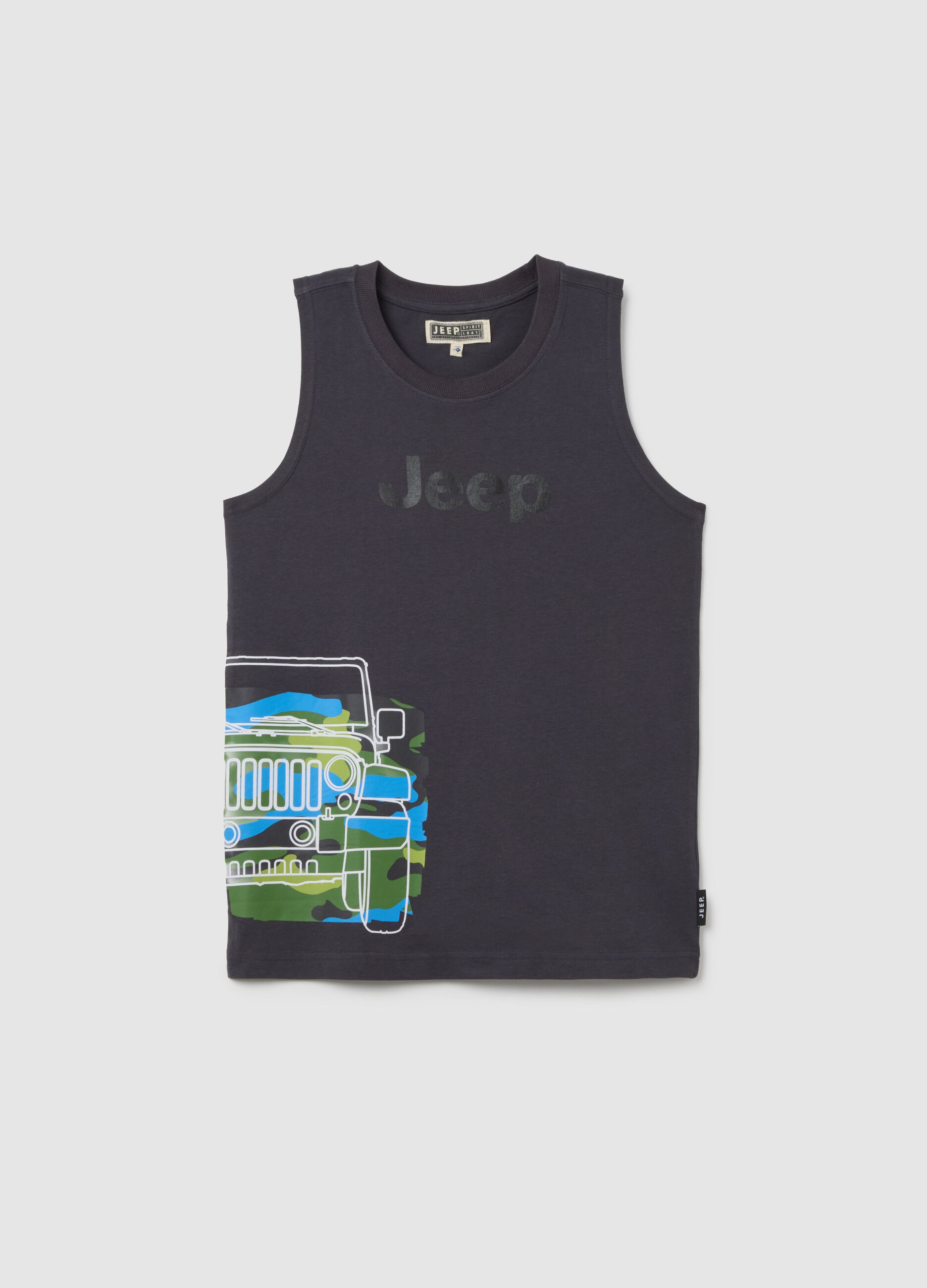 Kid's Black Pure Cotton Tank Top