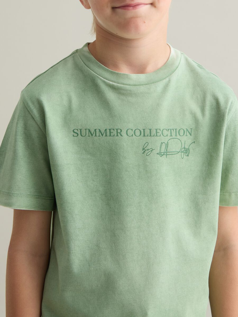 Green regular fit pure cotton kids' t-shirt_1