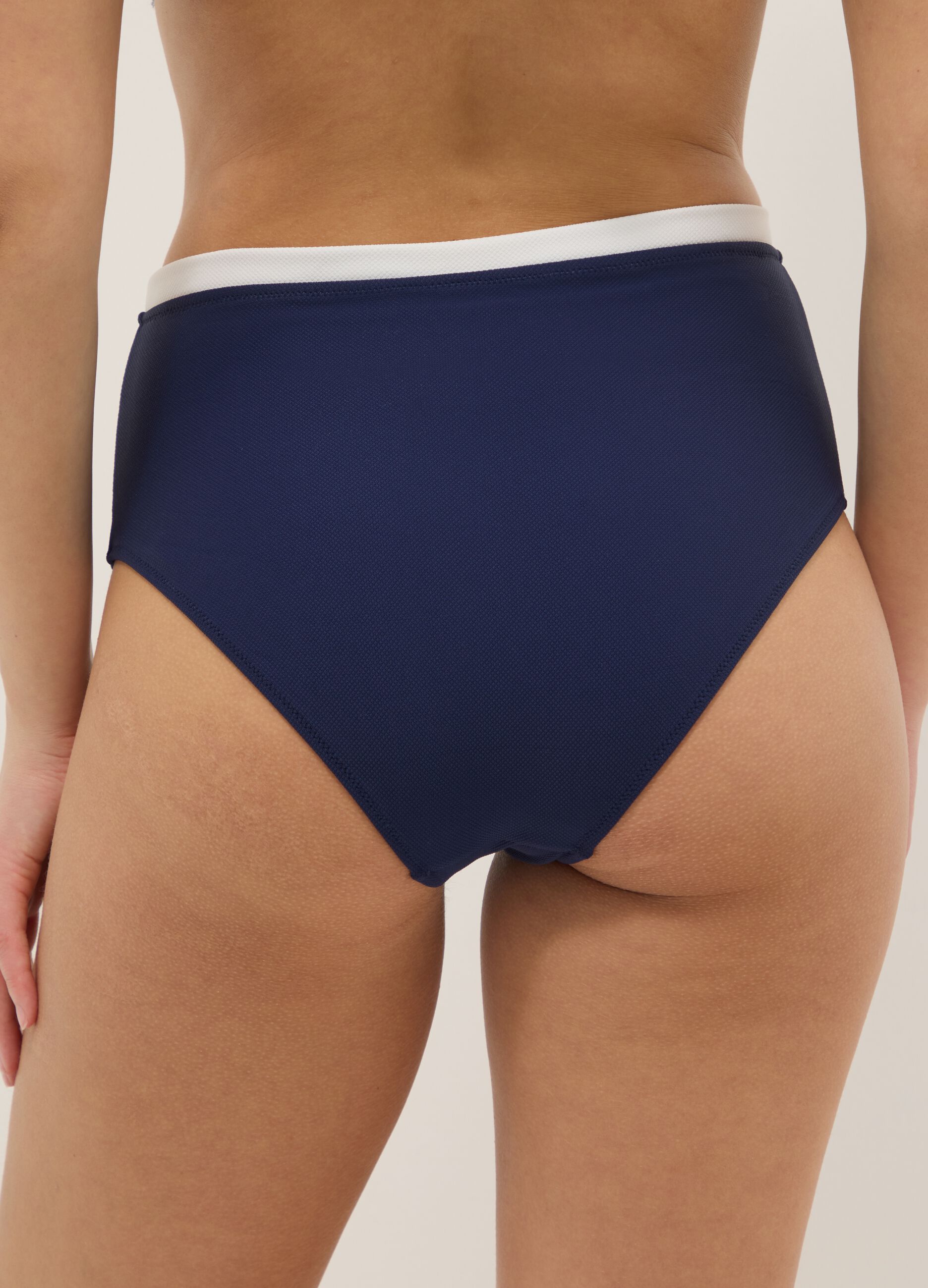 Blue stretch-fabric bikini bottoms