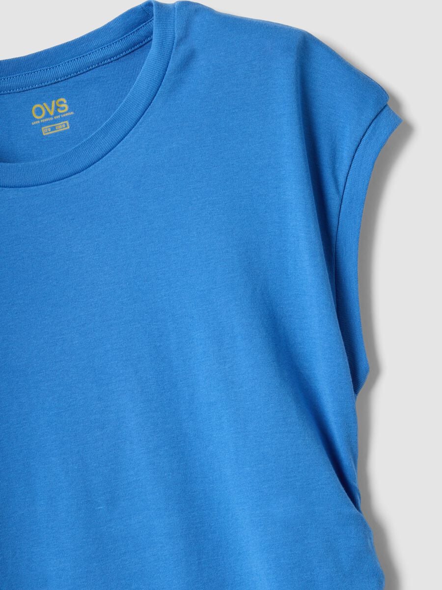 Top blu in puro cotone_1