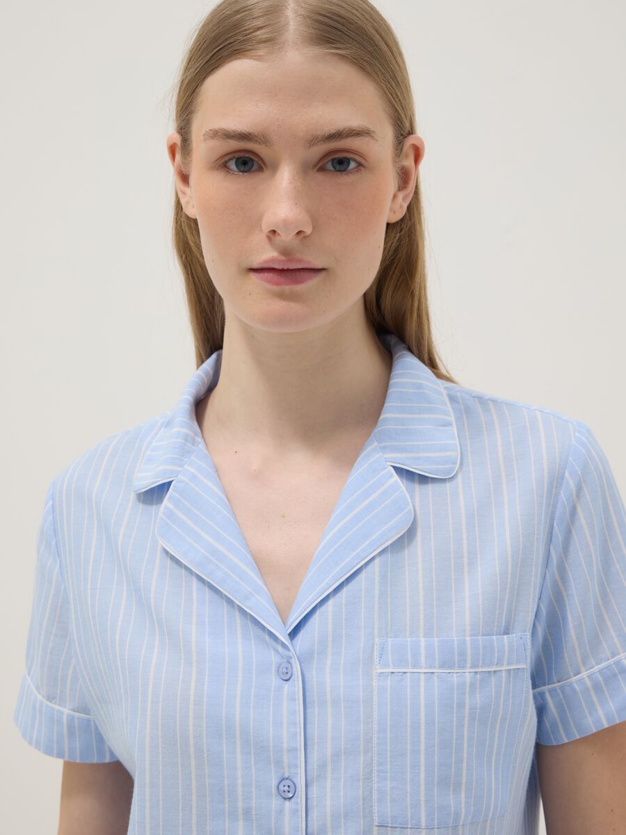 Blue striped pure cotton pyjamas, regular fit_3