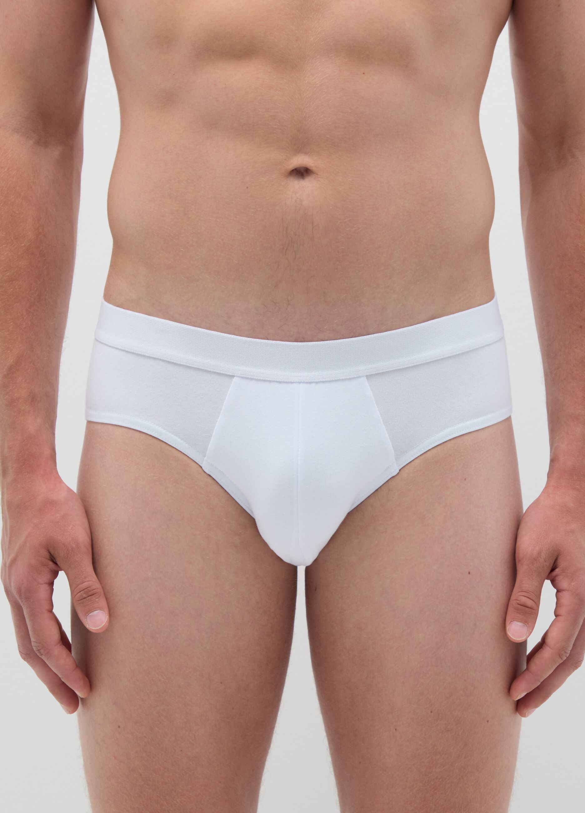 White Cotton Regular Fit Briefs
