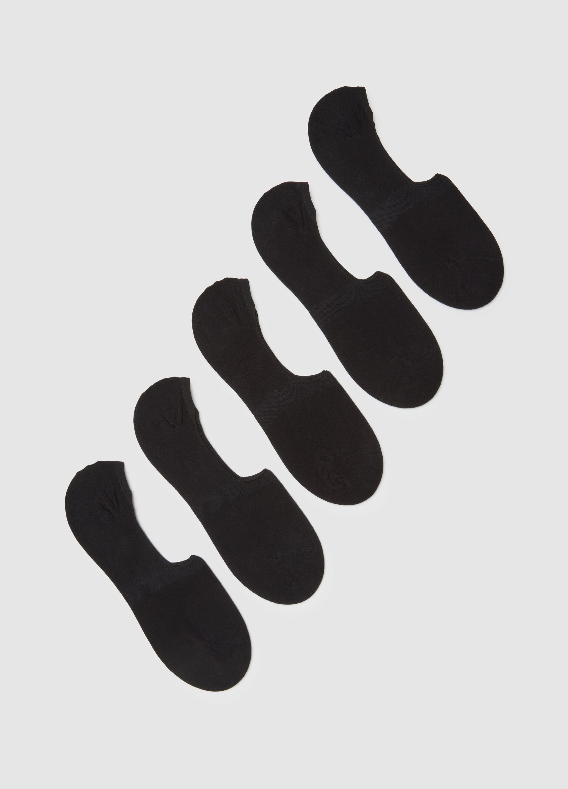 Black Cotton Invisible Socks Set