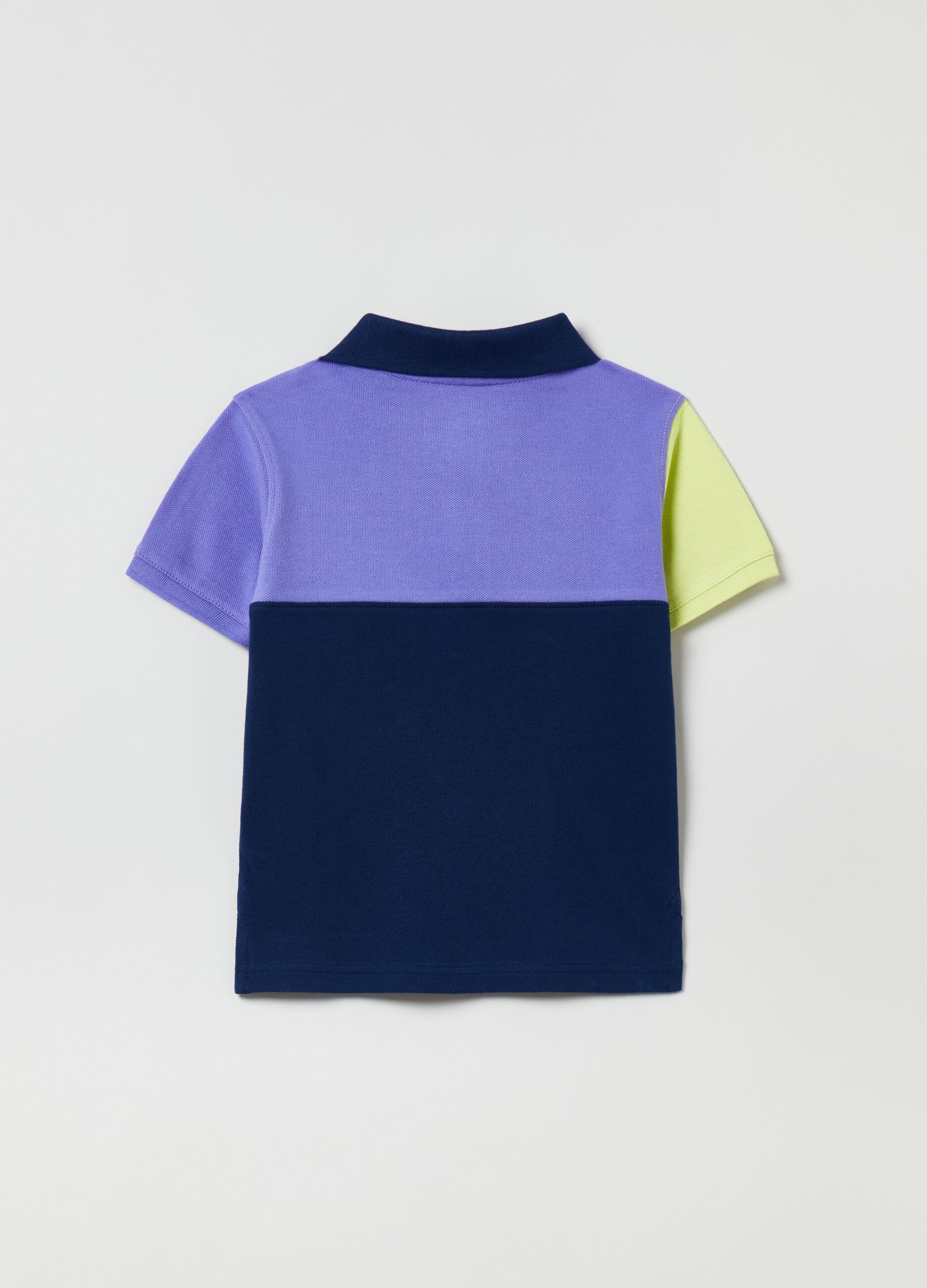 Colour block polo shirt with embroidered Logo
