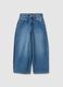 Jeans in puro cotone blu balloon fit da bambina_0