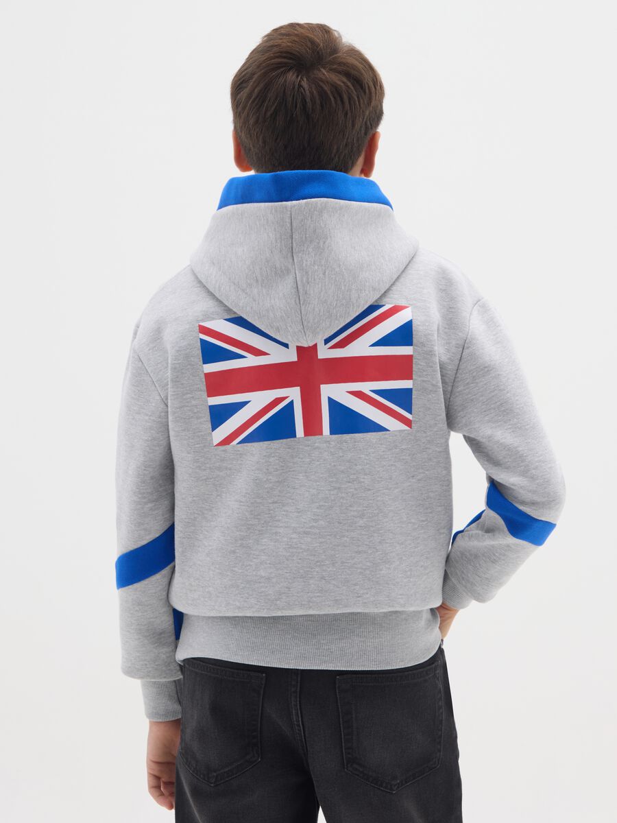 Children's grey cotton blend hoodie regular fit_1