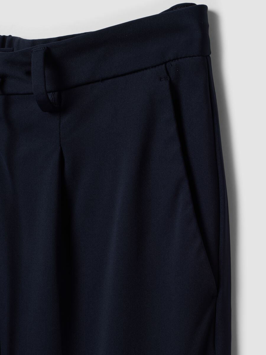 Pantaloni blu in tessuto elasticizzato 4 Way Stretch regular fit Easy Iron_5