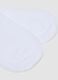 White organic cotton-blend ankle socks with ruffle trim for girls_2