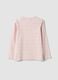 Pink slim-fit polka-dot stretch organic cotton top for baby girl_1
