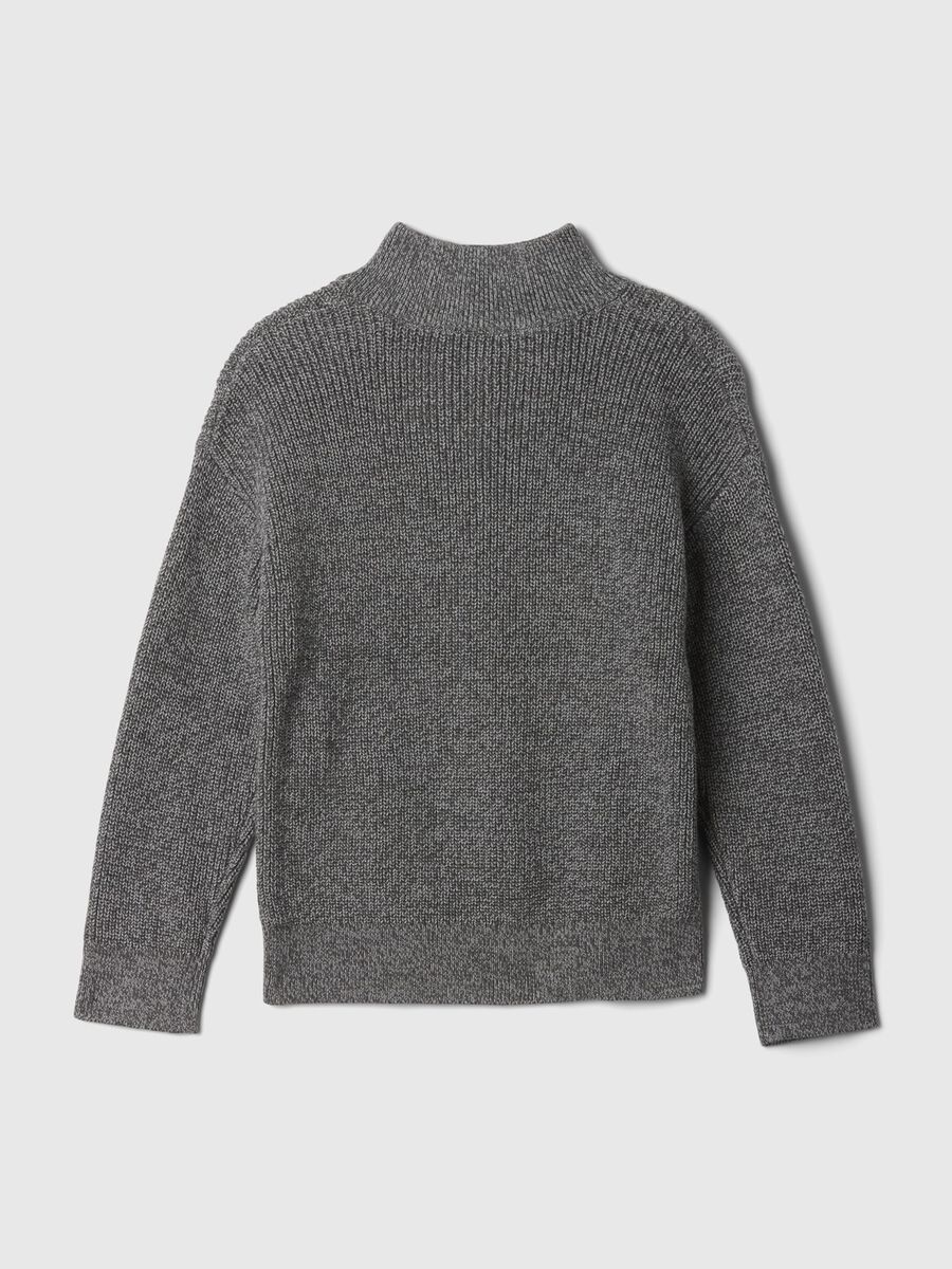 Mock neck pullover with half zip_1