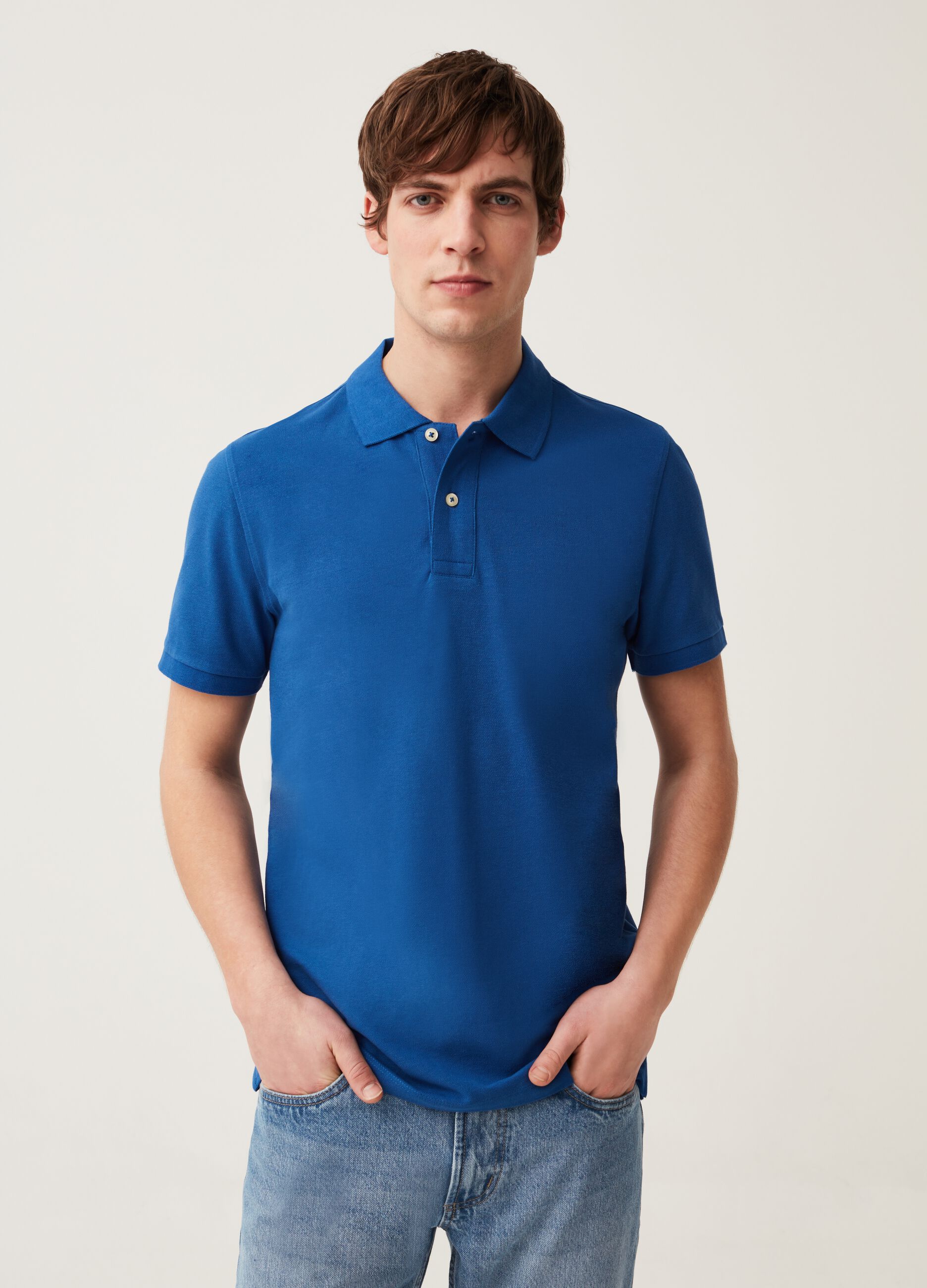 Organic cotton pique polo shirt