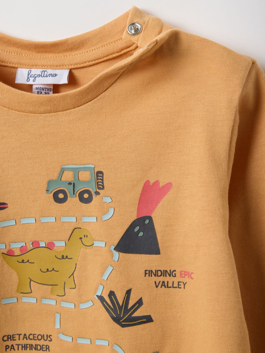 Orange pure cotton toddler t-shirt regular fit with print_2