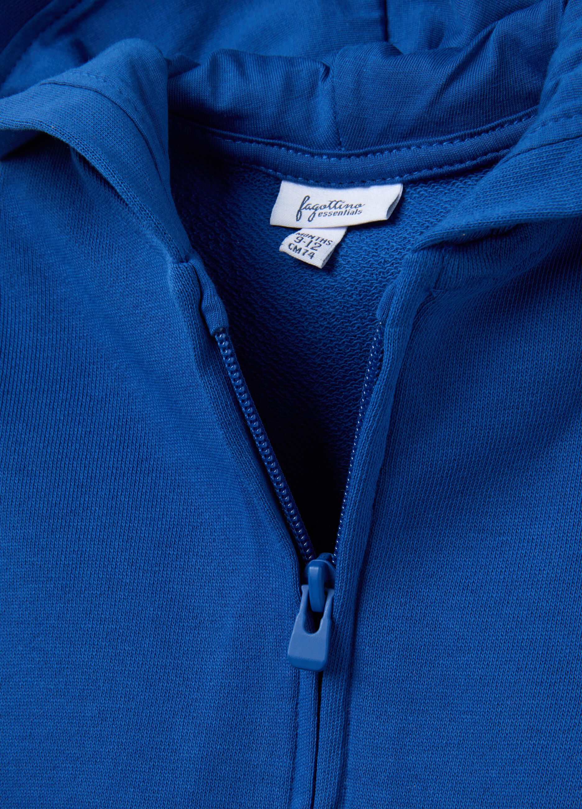 Felpa da bambino in puro cotone blu regular fit