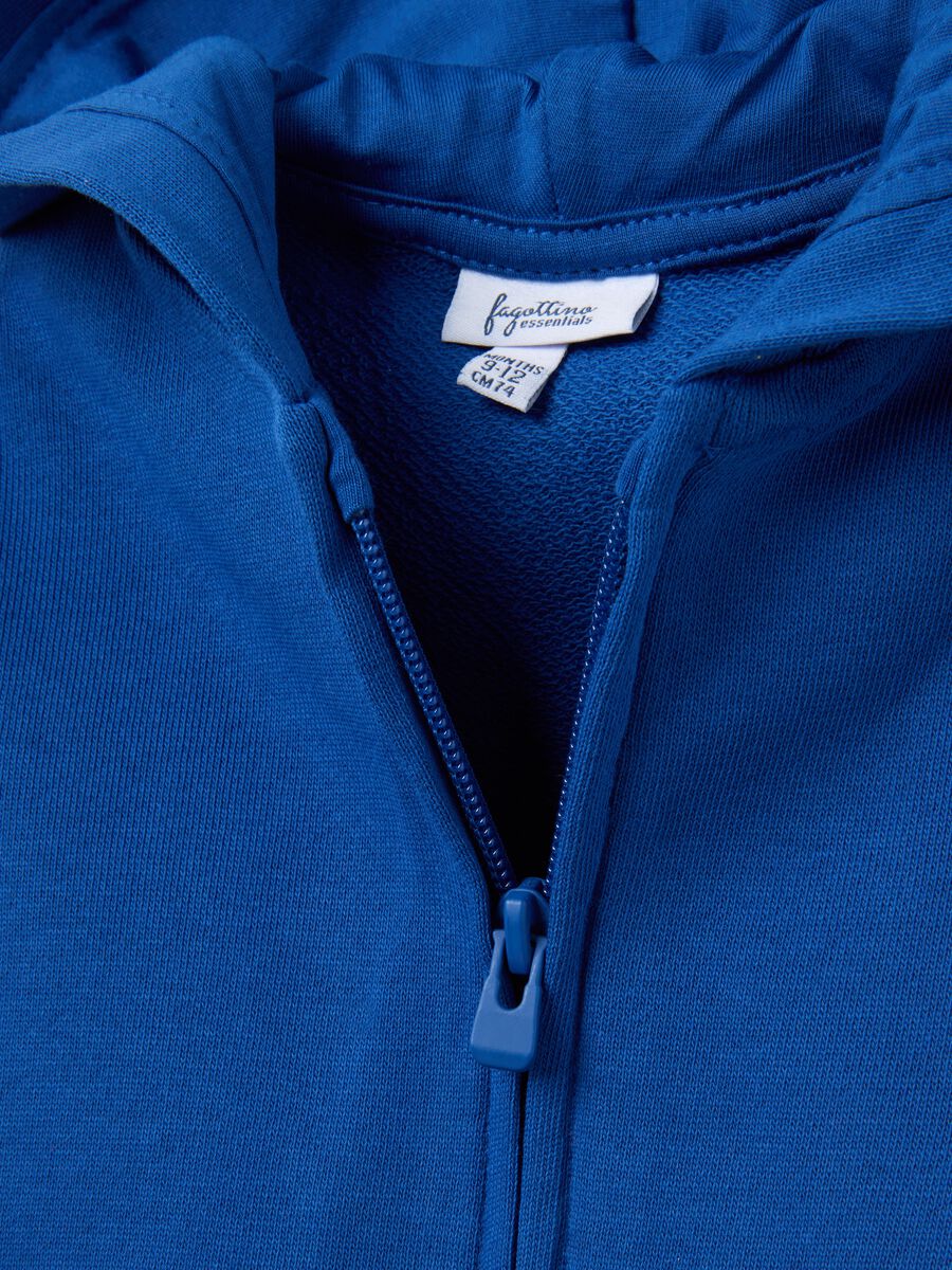 Felpa da neonato in puro cotone blu regular fit_2