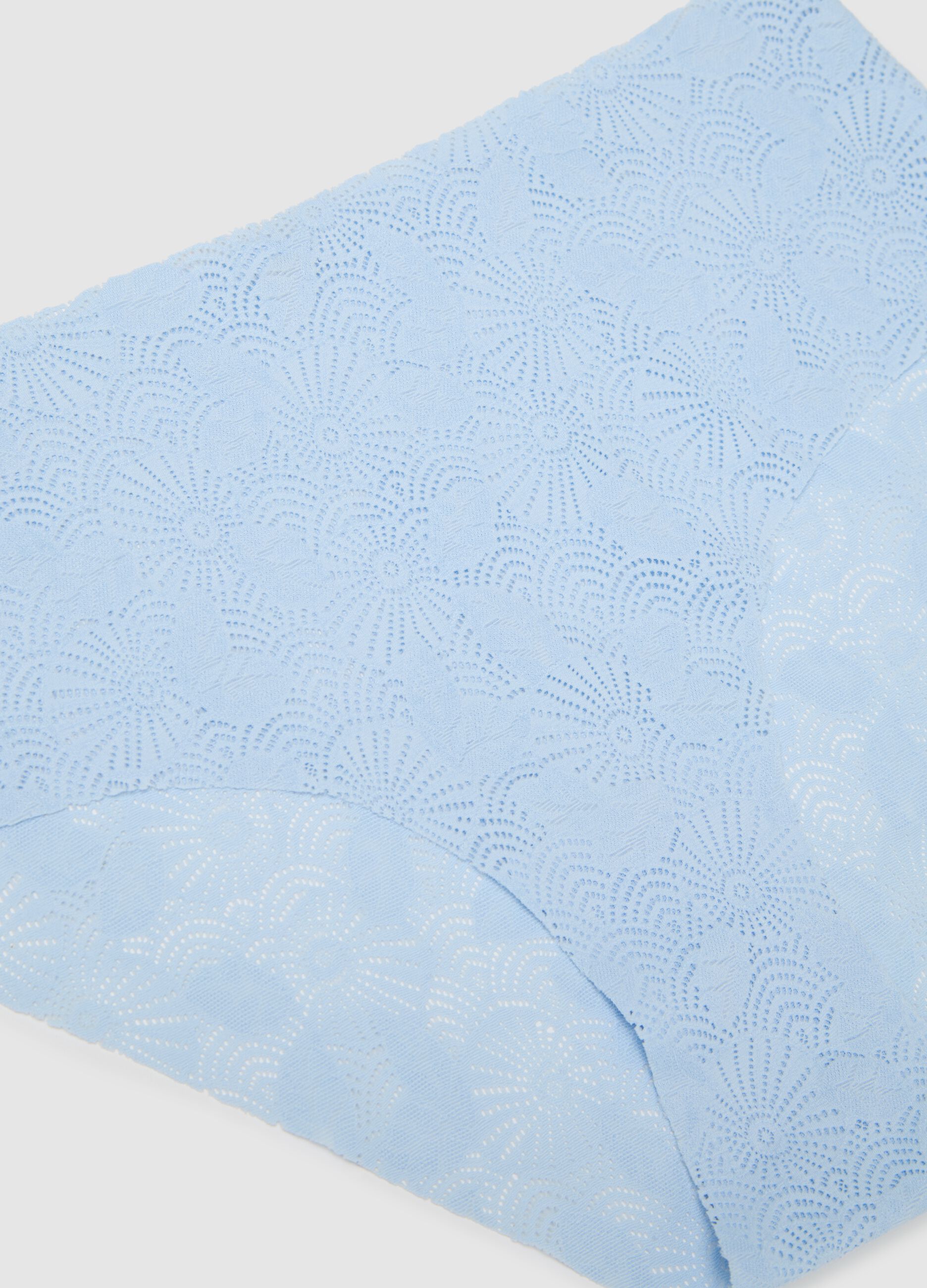 Women's regular fit blue lace knickers
