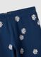 Girls' skinny blue cotton leggings with flowers_2