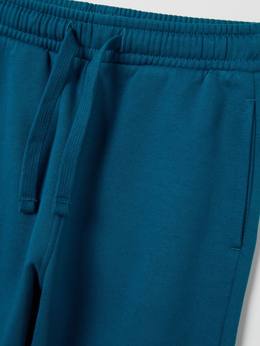 Children's blue regular fit cotton joggers_2