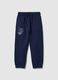 Children's blue jogger trousers in pure cotton with regular fit and logo_0