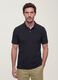 Black pure cotton piqu&eacute; polo shirt with classic collar, regular fit_0