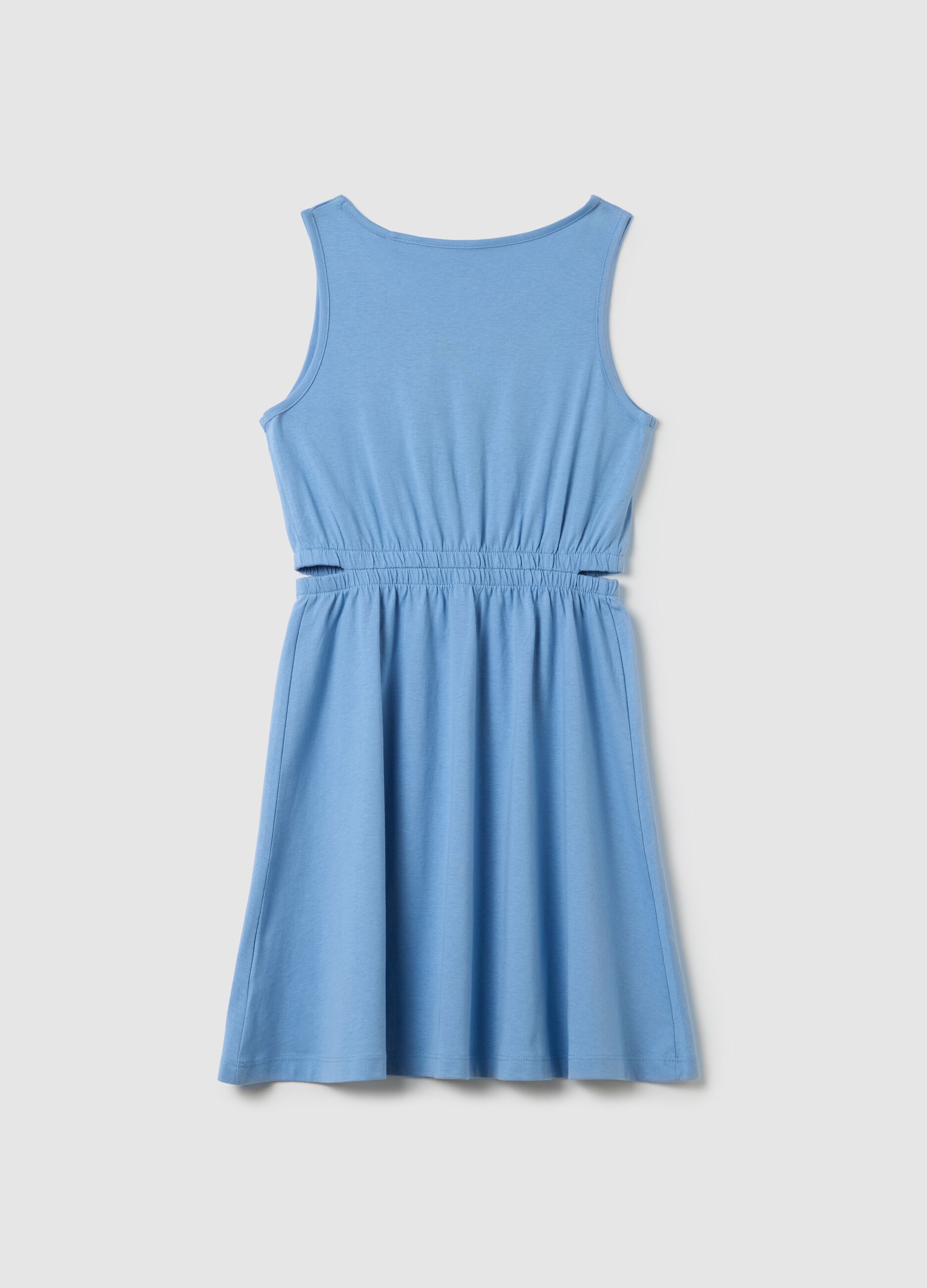 Abito da ragazza in puro cotone azzurro regular fit