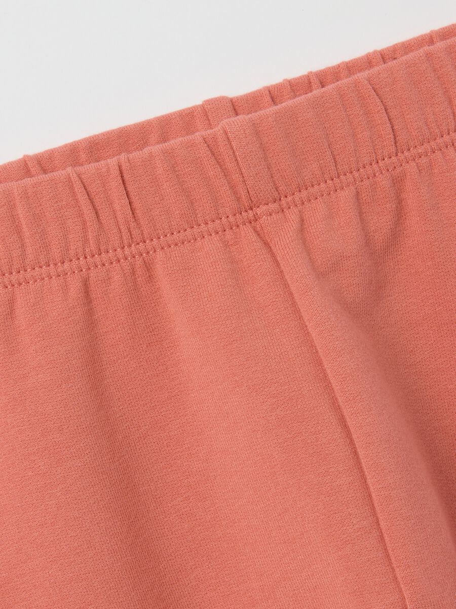Leggings da bambina in cotone elasticizzato rosa slim fit_2