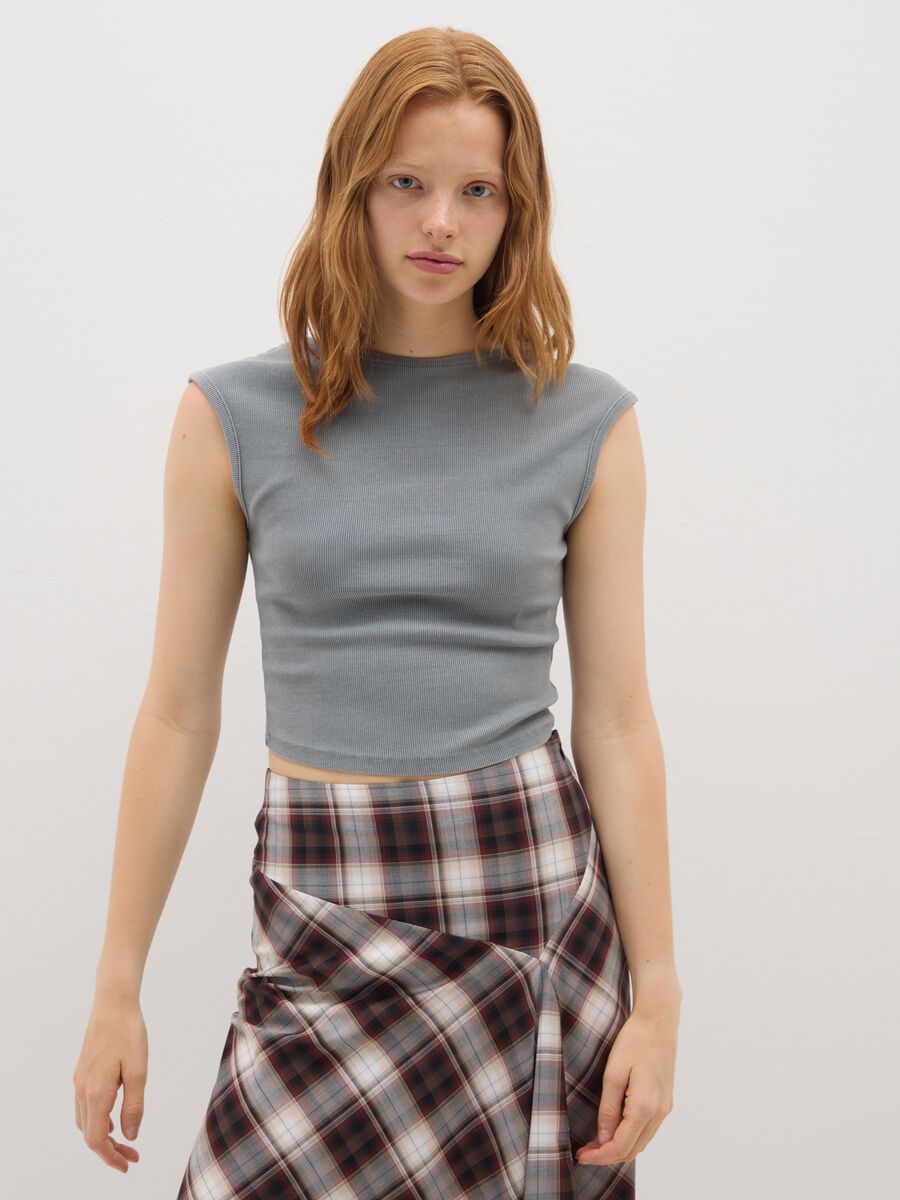 Women's Grey Cotton Blend Vest_0