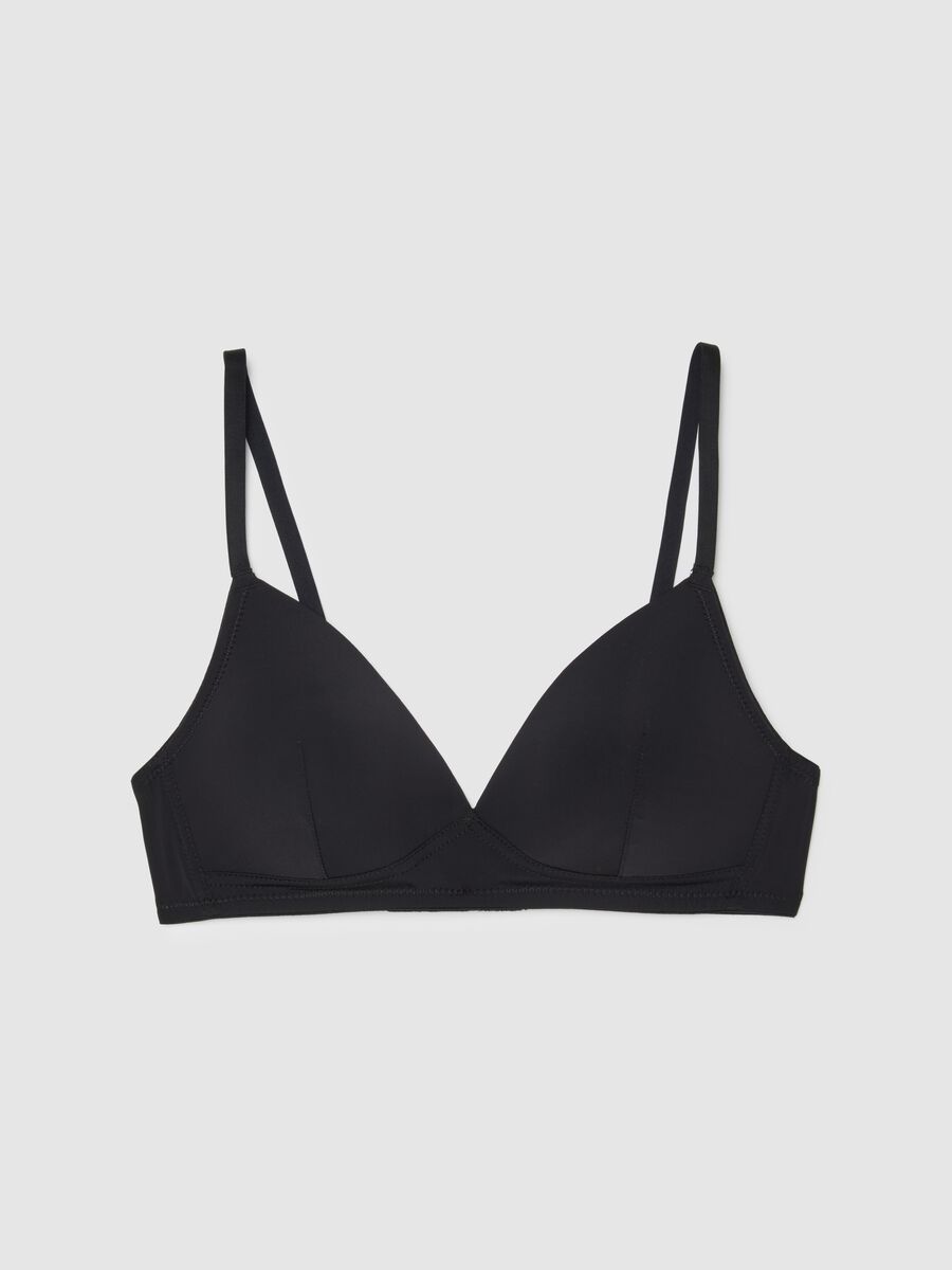 Black padded balconette bra_4
