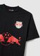 Black pure cotton T-shirt Red Bull New York_5