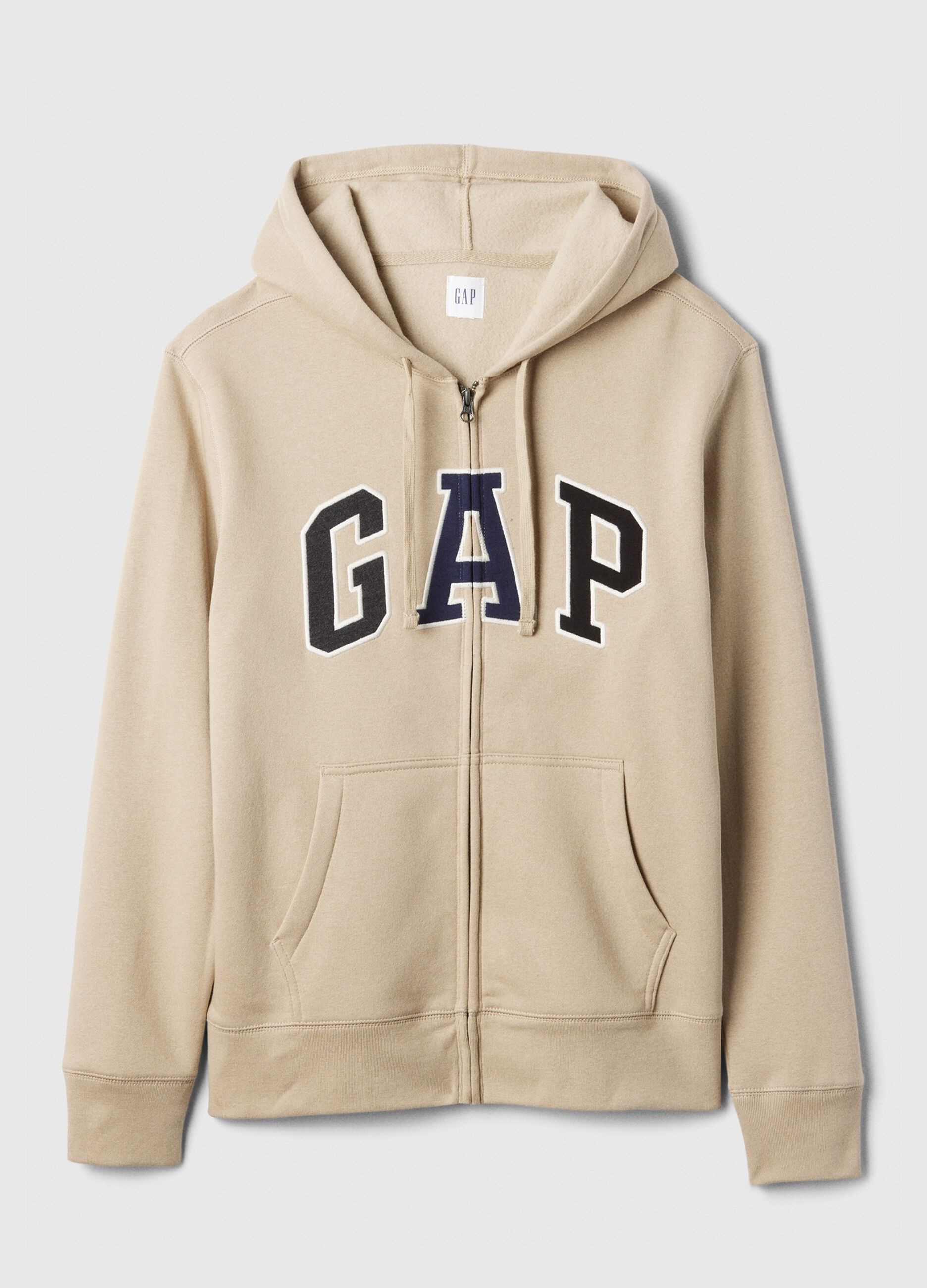 Full-zip con cappuccio e ricamo logo