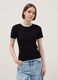 Black viscose blend t-shirt regular fit with cut-out details_0